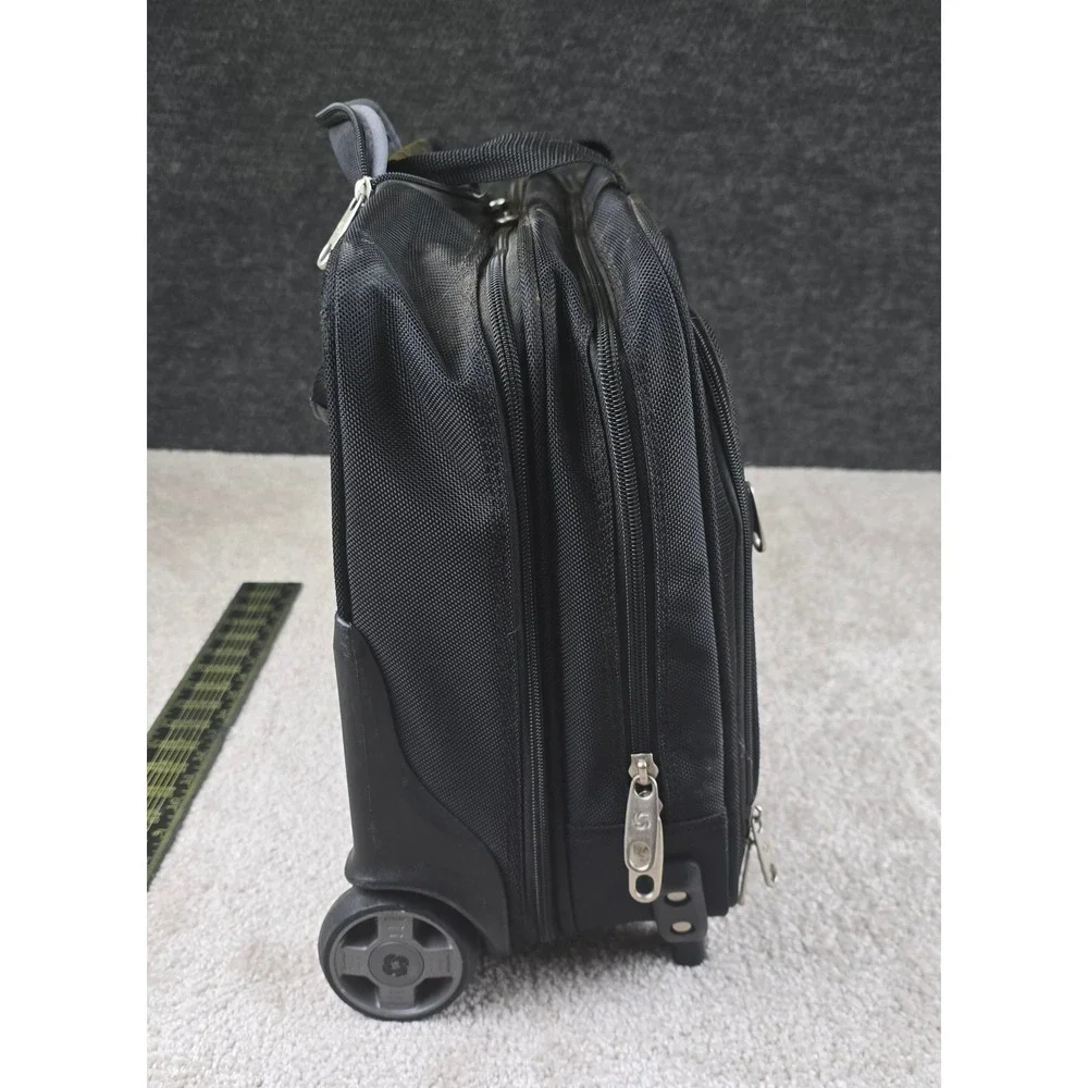Samsonite Rolling Laptop Bag Black Nylon Mobile Office Wheeled Briefcase